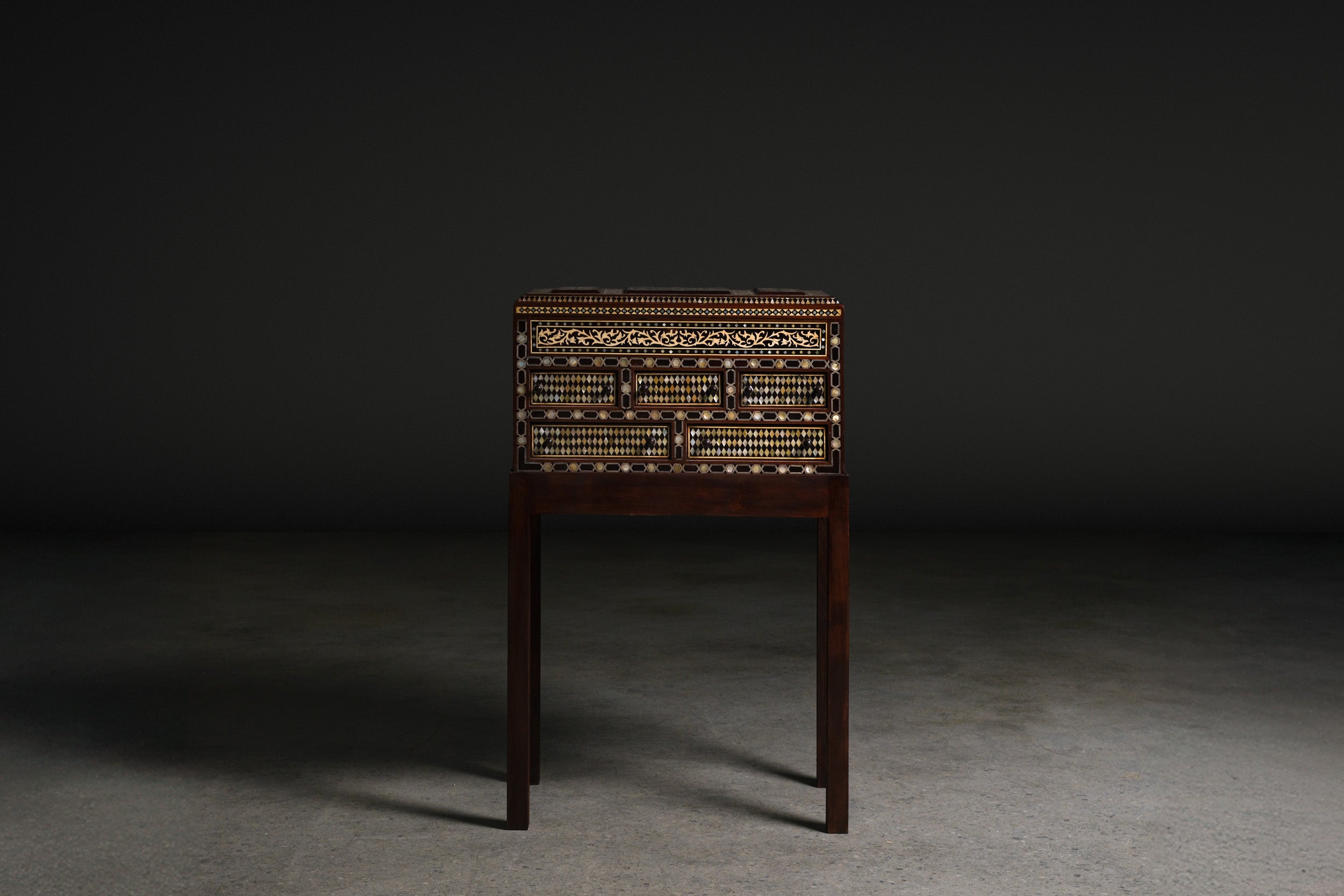 Moorish Style Inlaid Cabinet, c. 1850