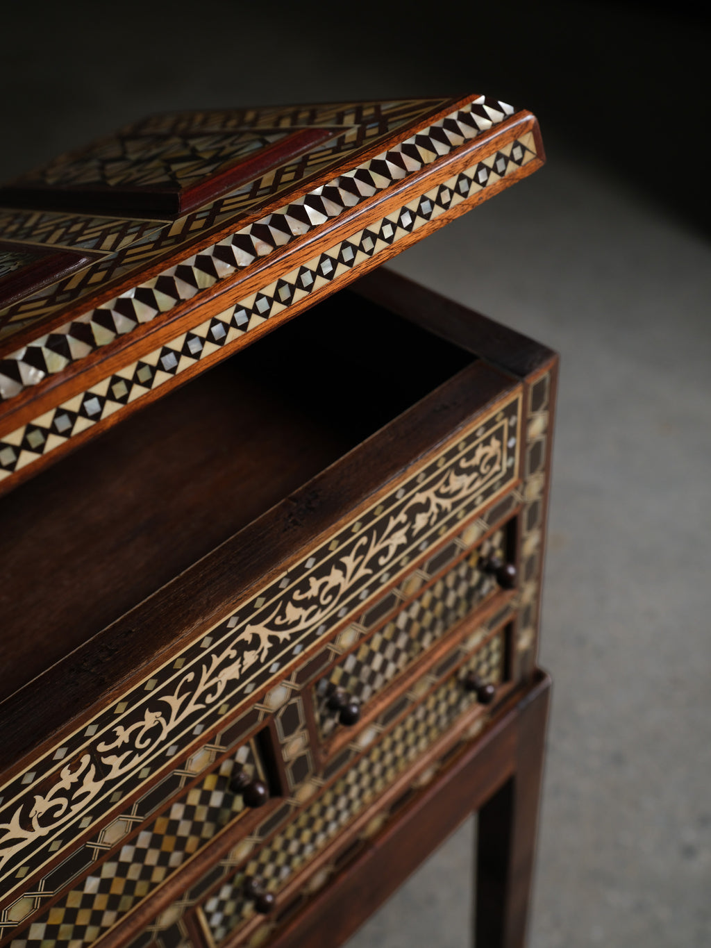 Moorish Style Inlaid Cabinet, c. 1850