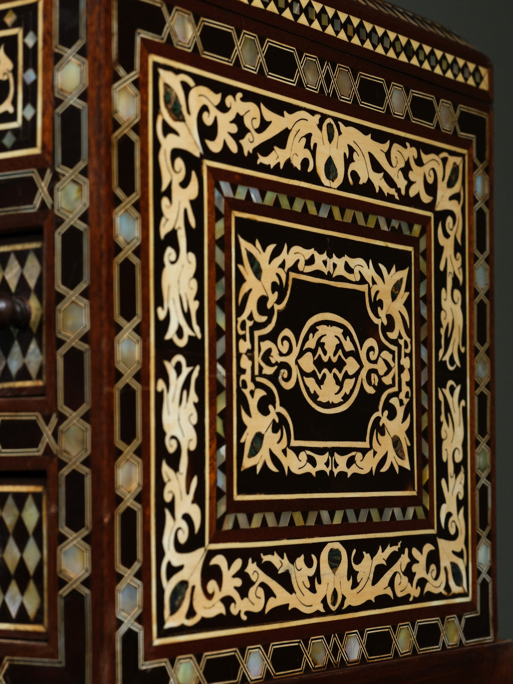 Moorish Style Inlaid Cabinet, c. 1850