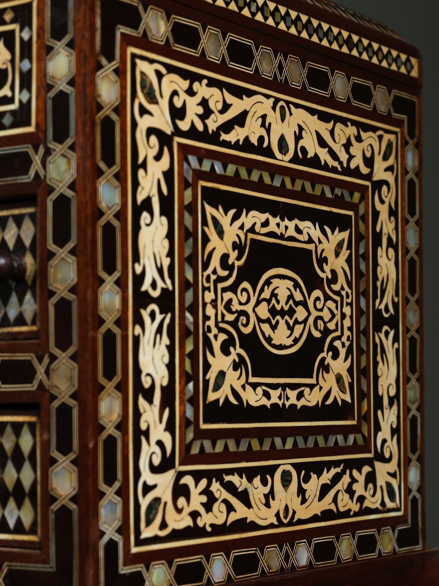 Moorish Style Inlaid Cabinet, c. 1850