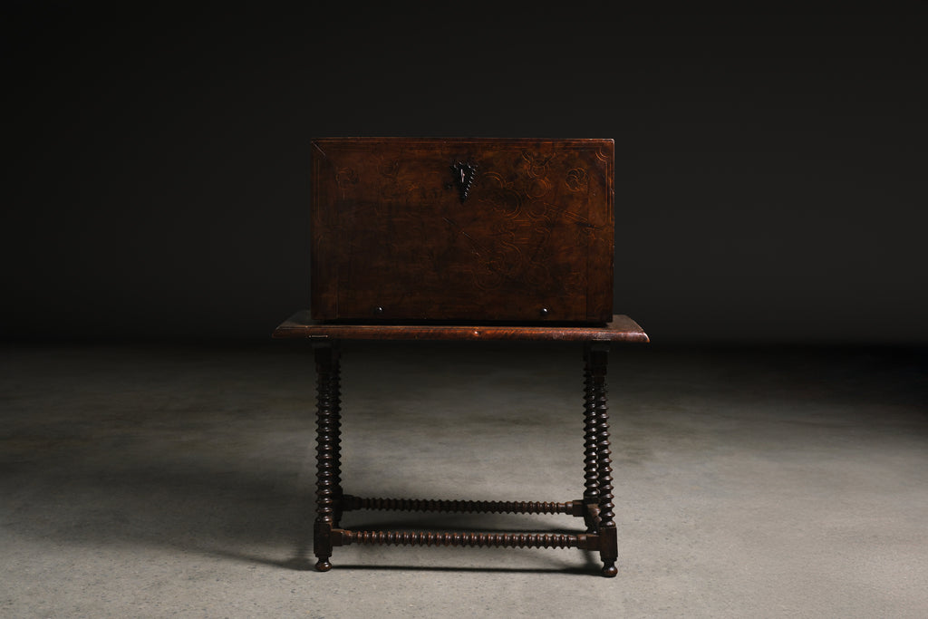 Baroque Walnut Writing Cabinet, c. 18th century