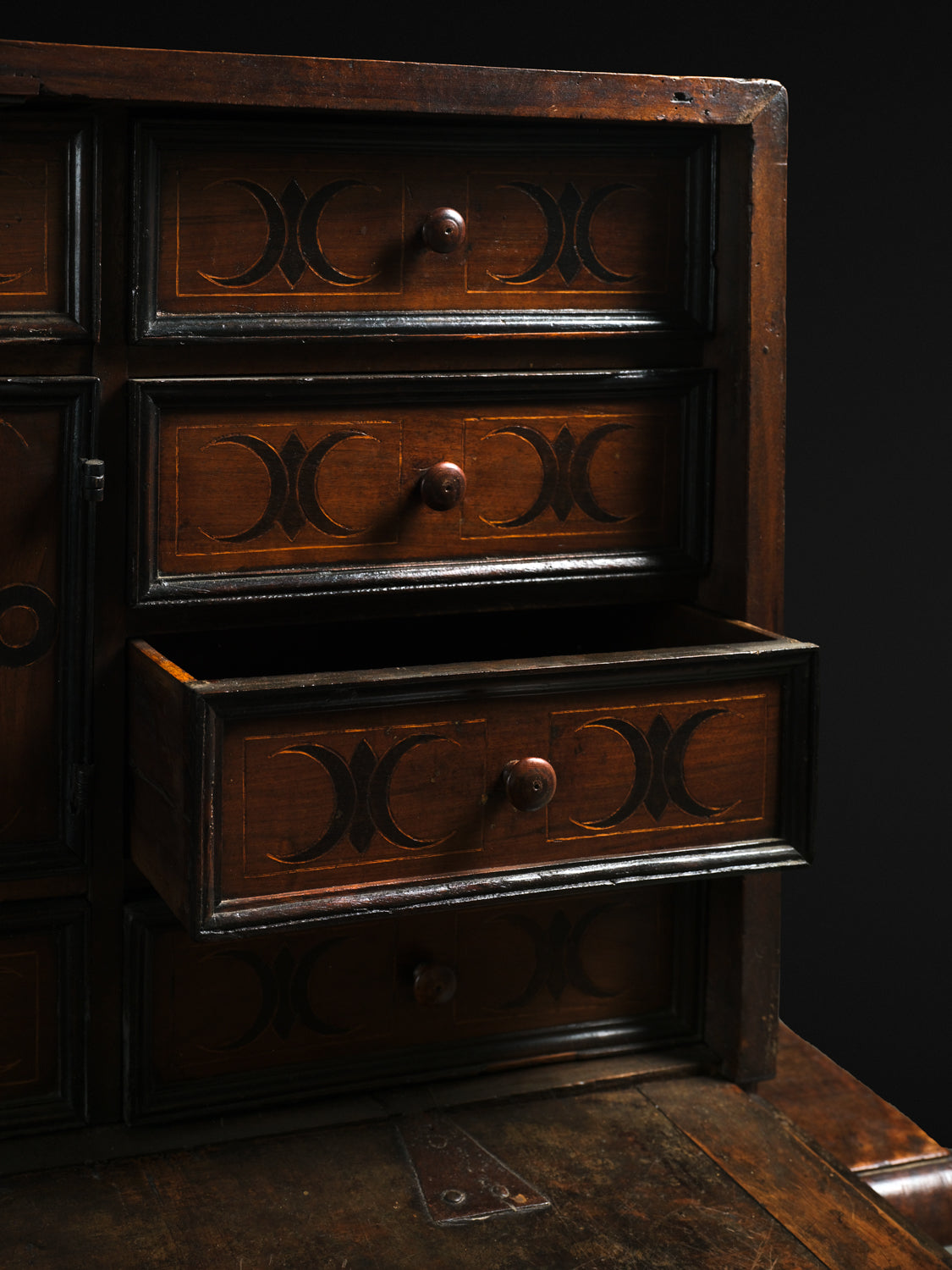 Baroque Walnut Writing Cabinet, c. 18th century