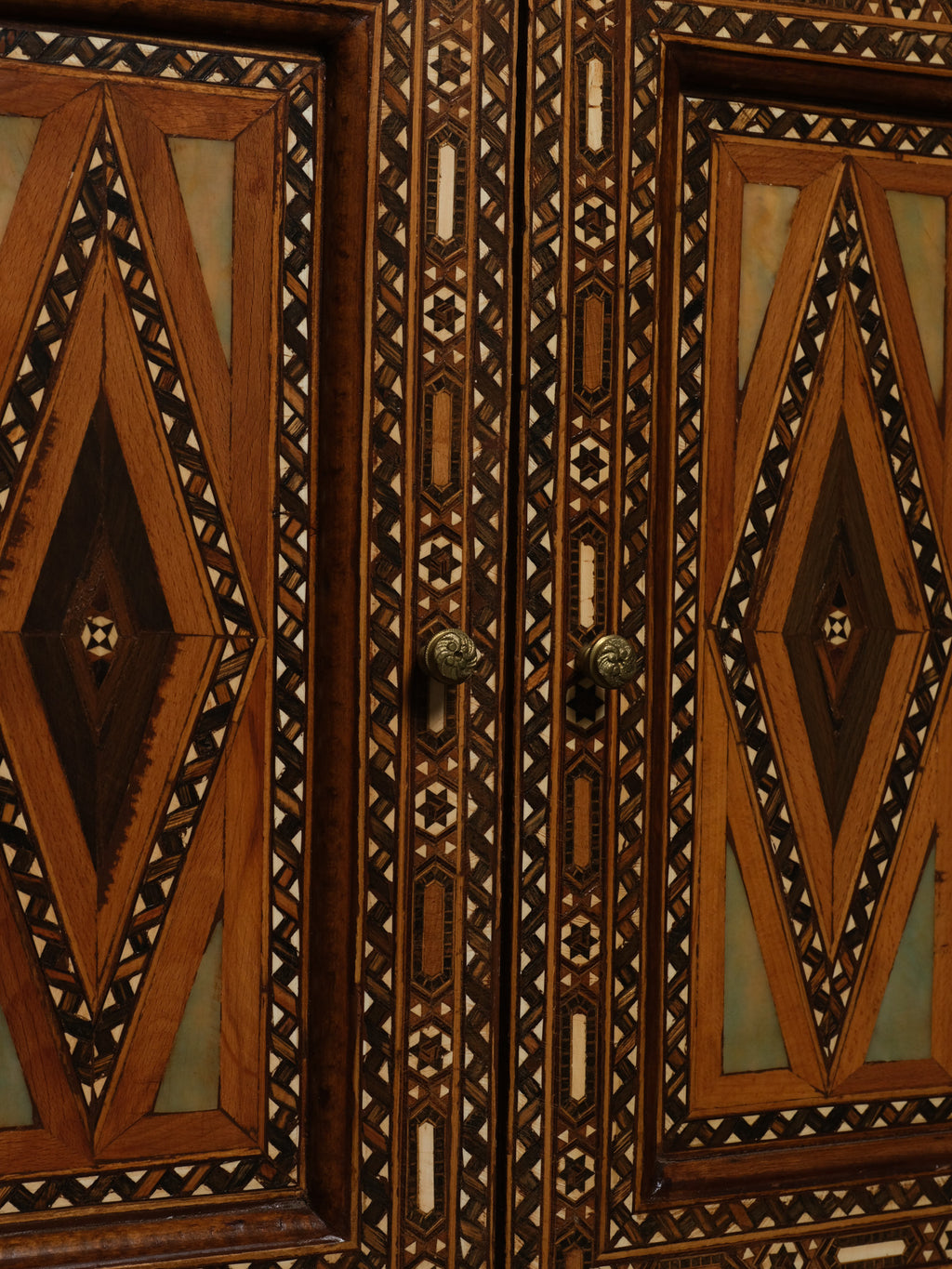 Pair of Moorish Style Mosaic Corner Cabinets, c. 1850