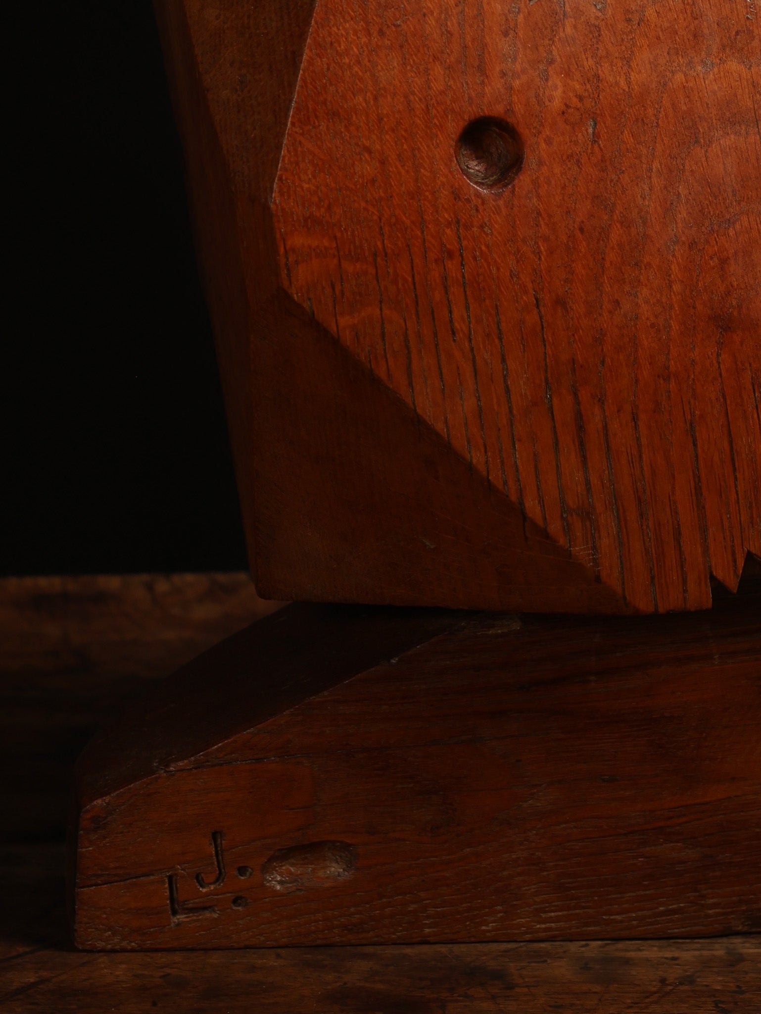 Carved Oak Sculpture by Leo Jensen, 1955