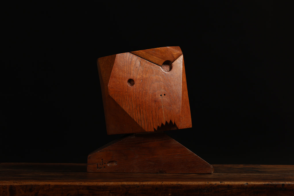 Carved Oak Sculpture by Leo Jensen, 1955