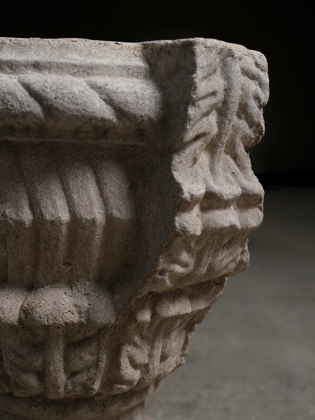 Pair of Cast Stone Garden Planter Urns, c. 1900