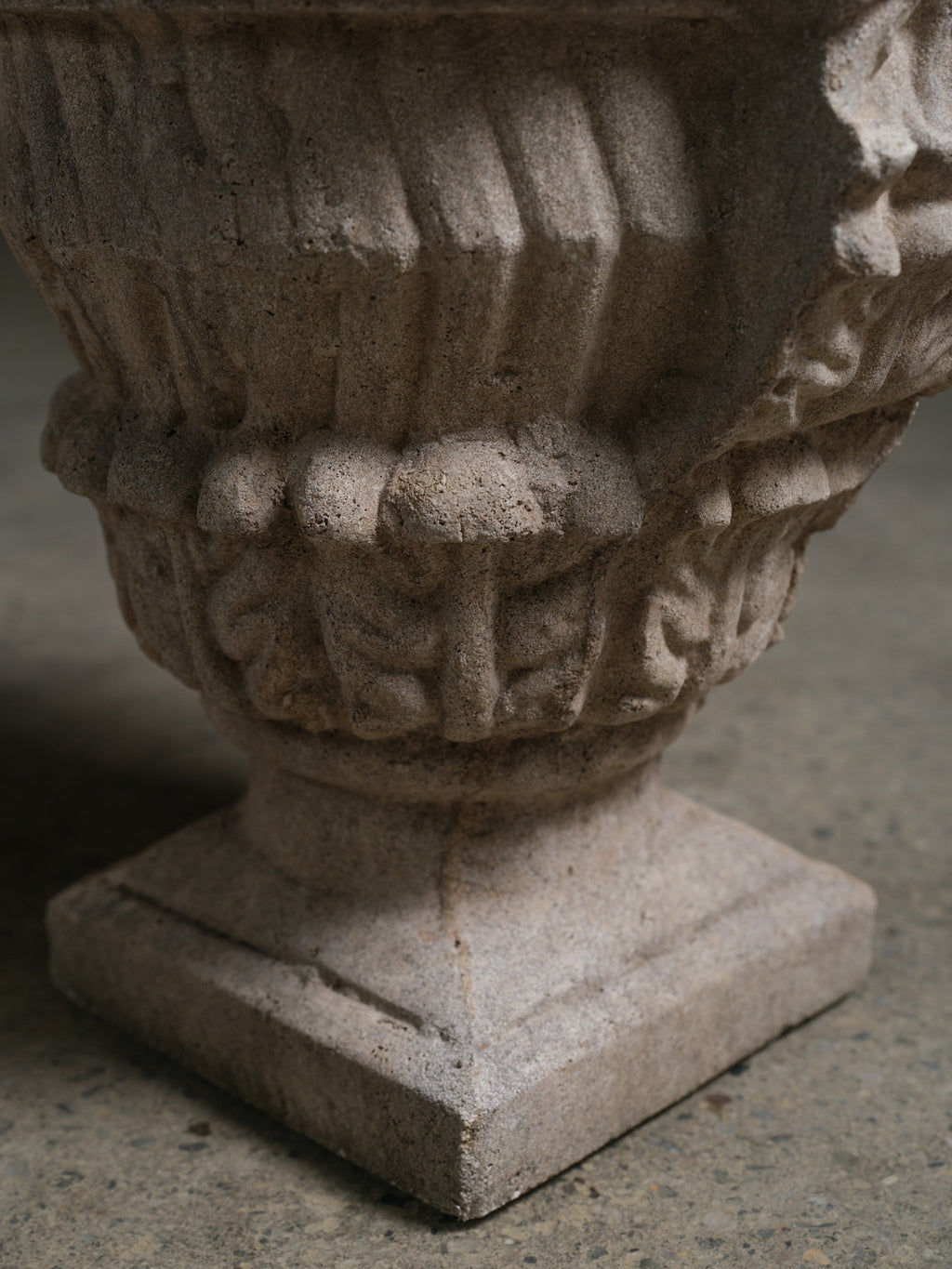 Pair of Cast Stone Garden Planter Urns, c. 1900
