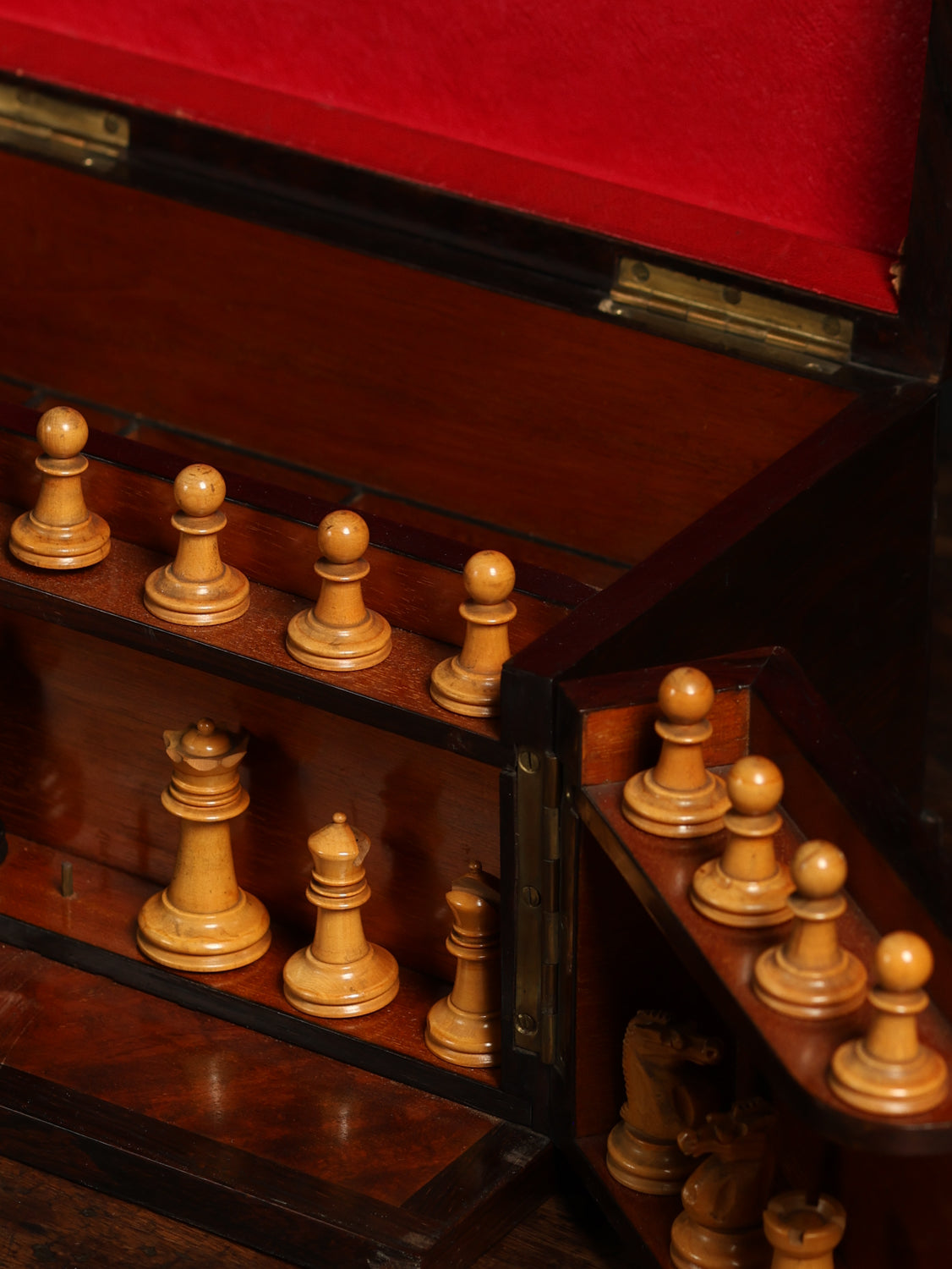 Rosewood Chess & Checkers Set, c. 17th century