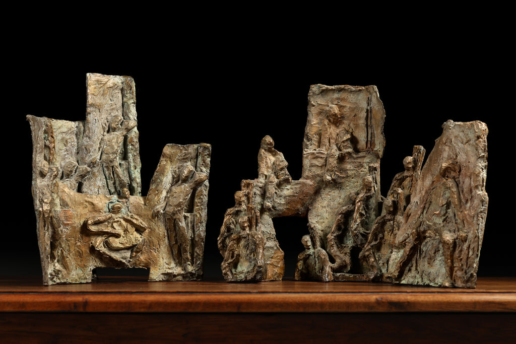 Pair of Abstract Bronze Sculptures, c. 20th century