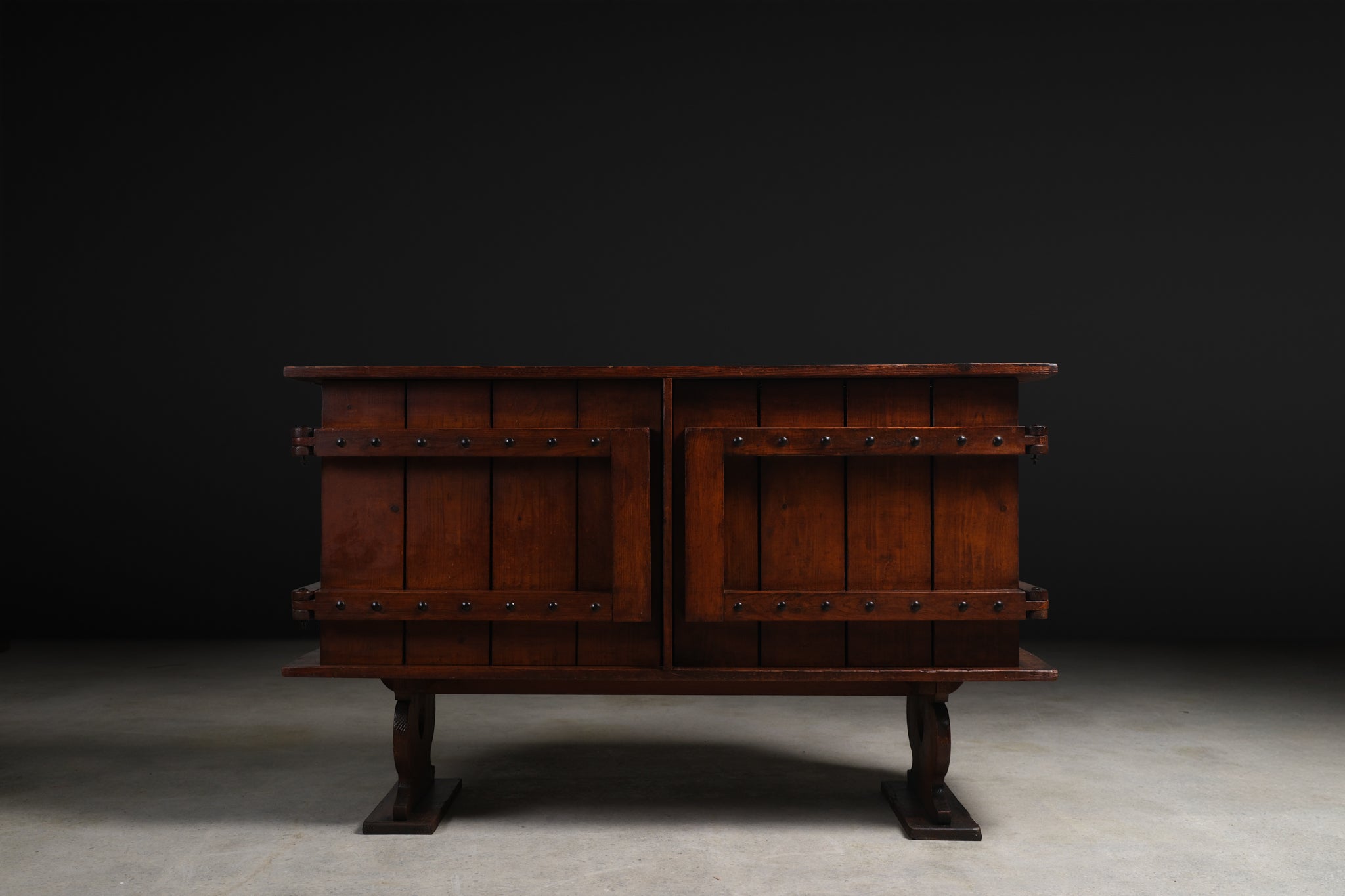 Brutalist Wooden Sideboard, c. 1930