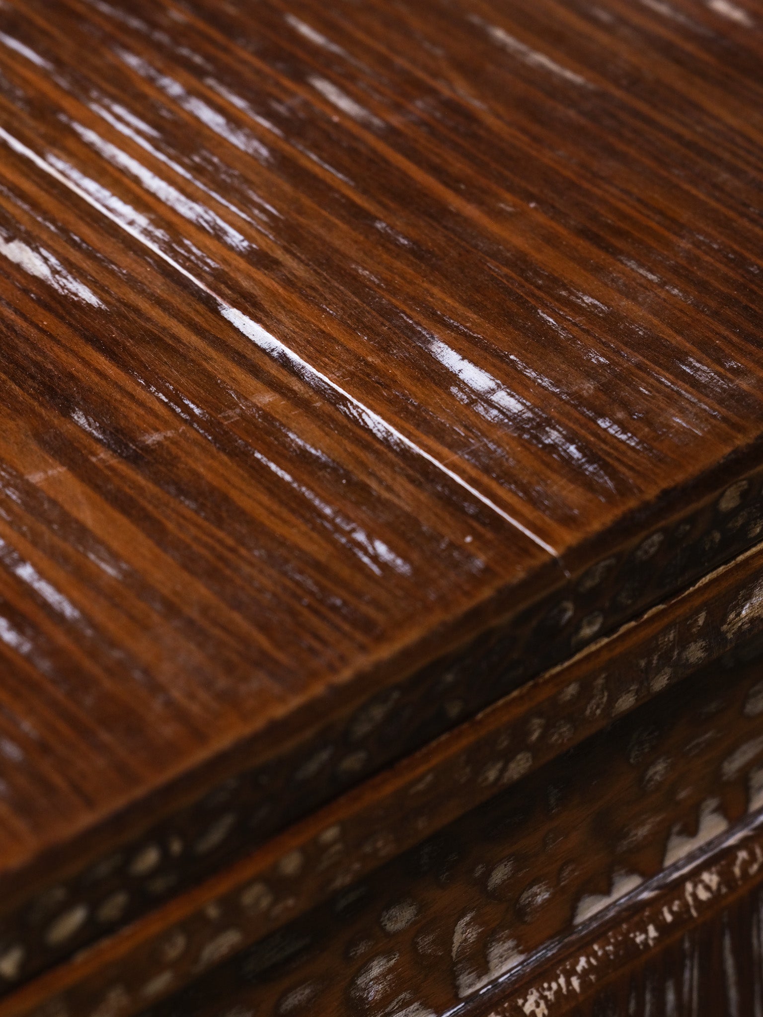 Cerused Gouge-Carved Oak Sideboard, c. 1945