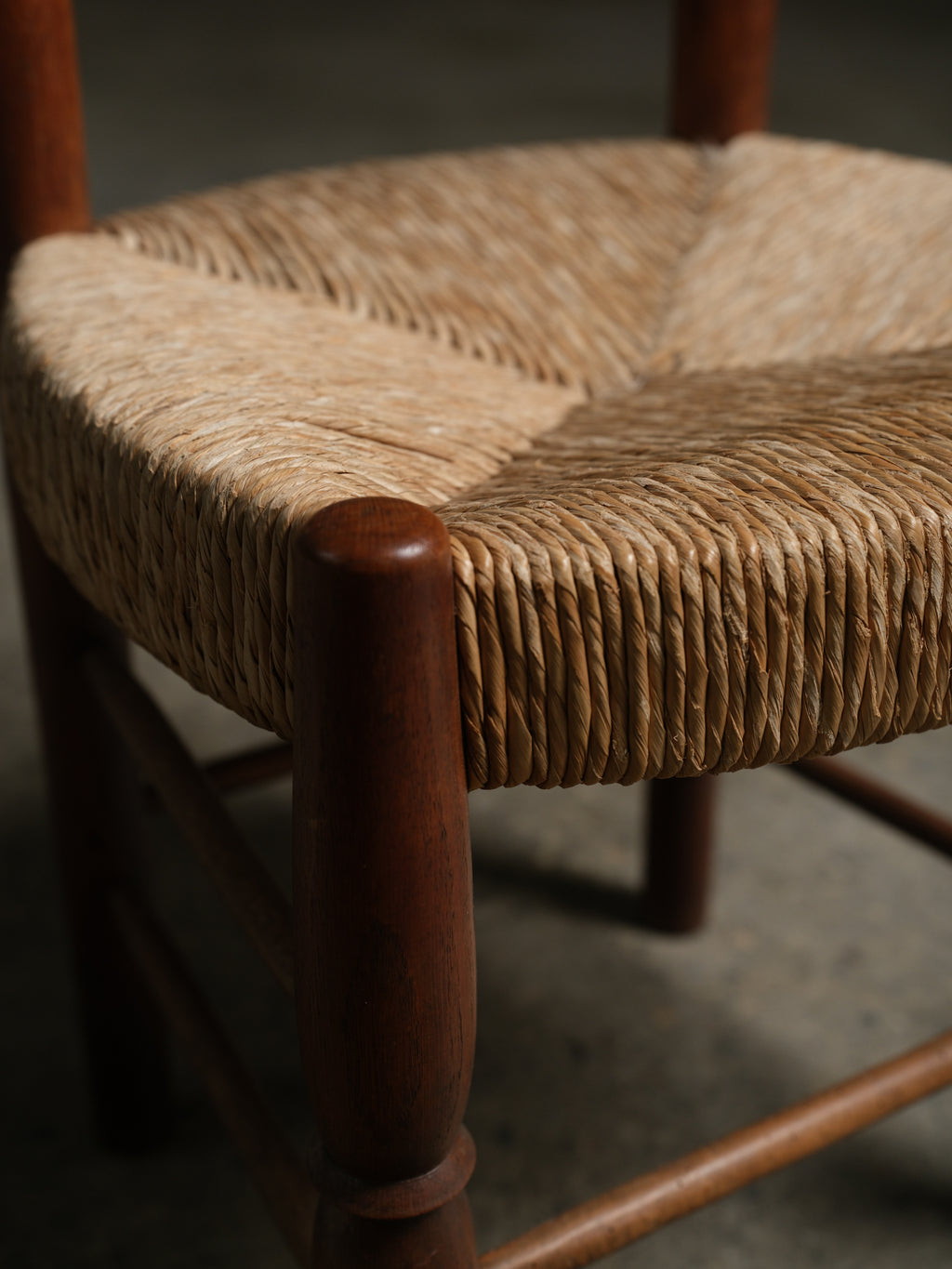 Four Ladder-Back Chairs in Woven Rush, c. 1950