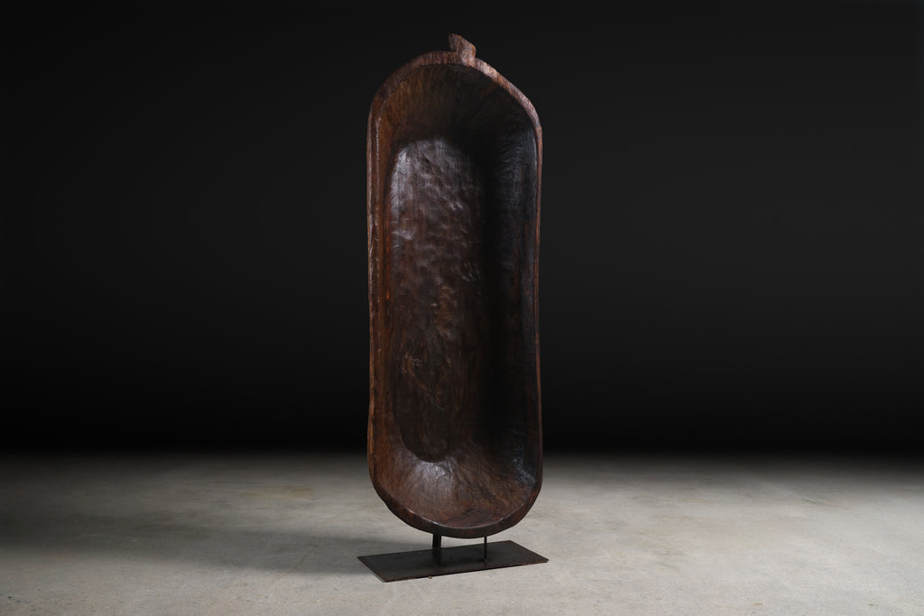 Six Foot Wood Sculpture on Stand, c. 21st Century