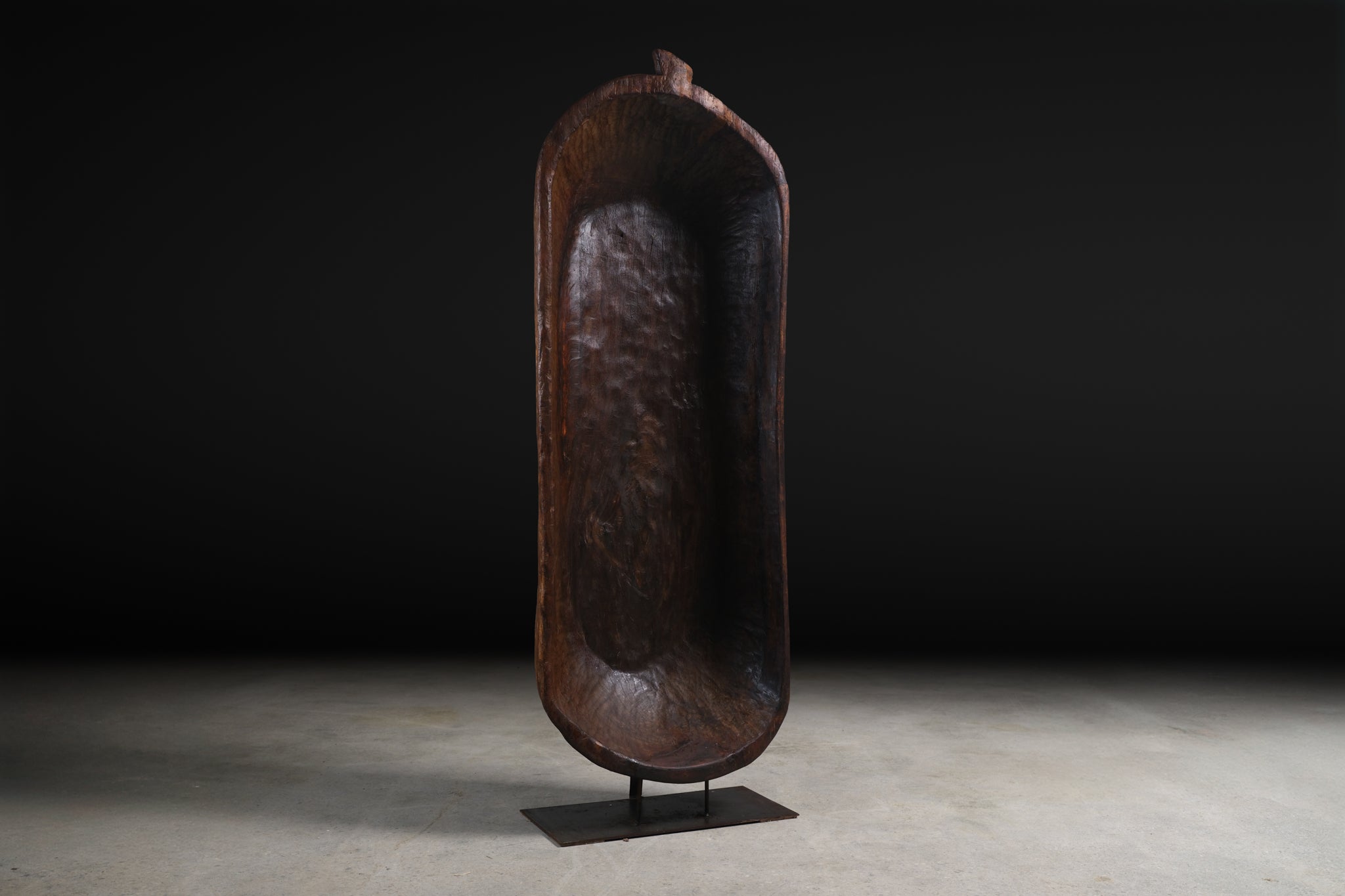 Six Foot Wood Sculpture on Stand, c. 21st Century