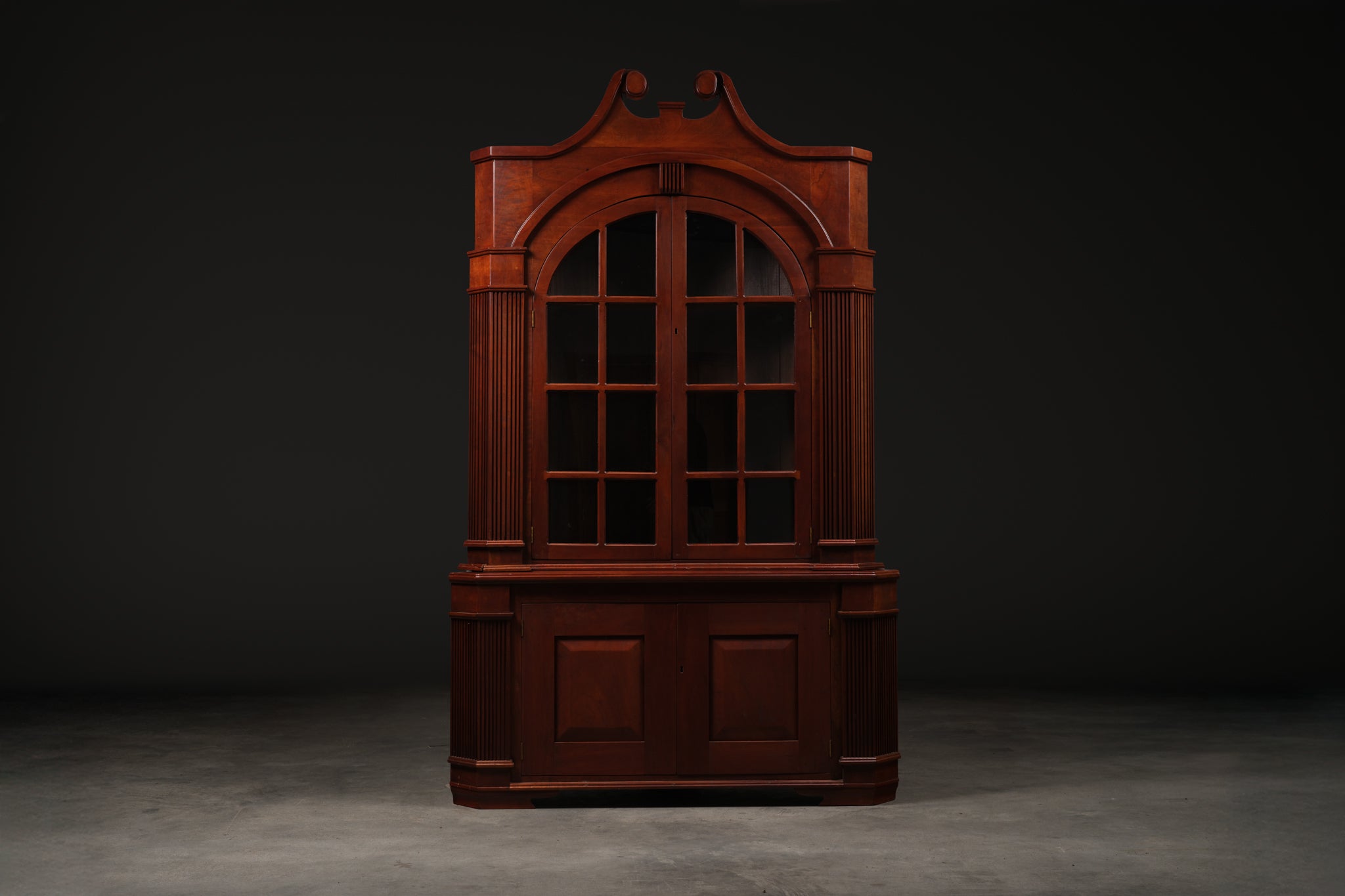 Federal Cherry Corner Cabinet, c. 1980