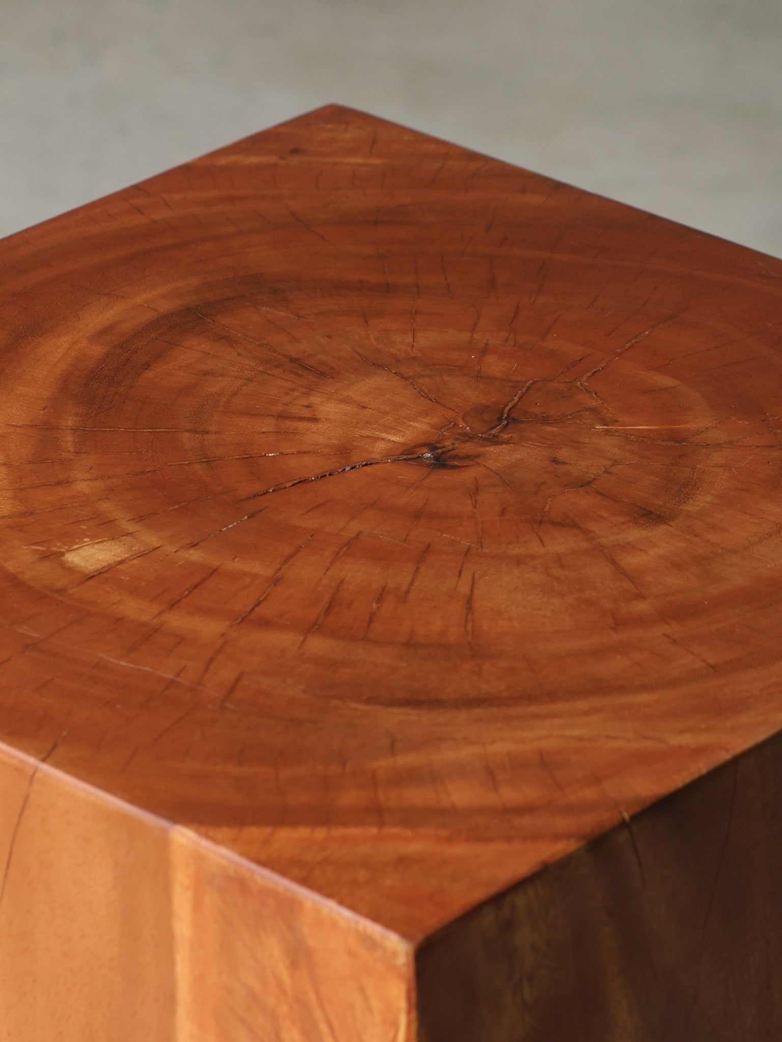 Wood Cube Side Table, c. 20th Century