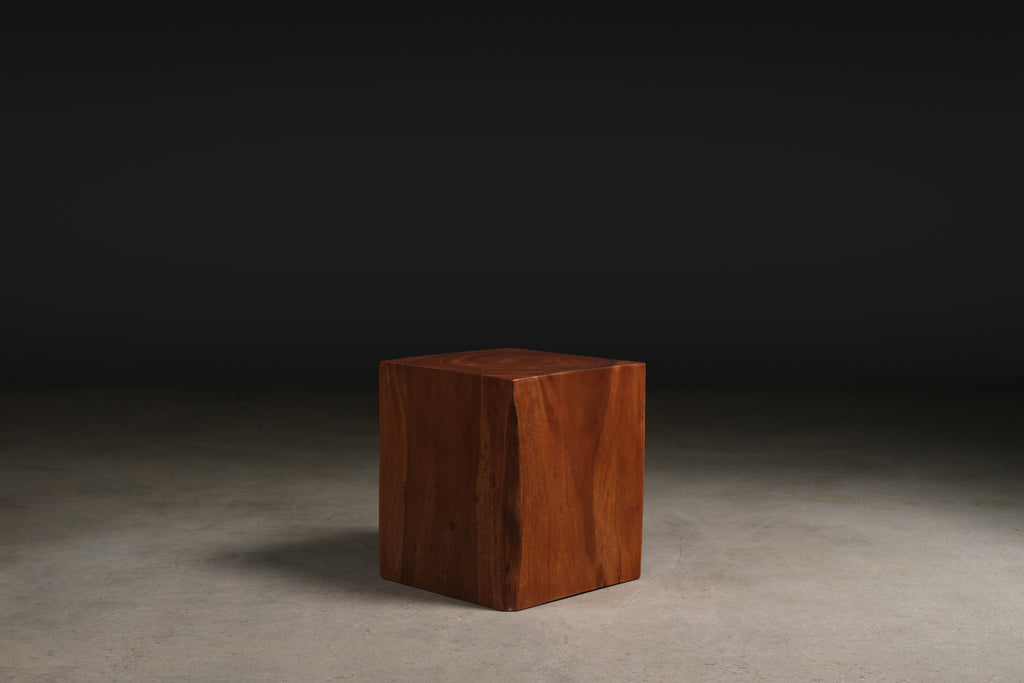 Wood Cube Side Table, c. 20th Century