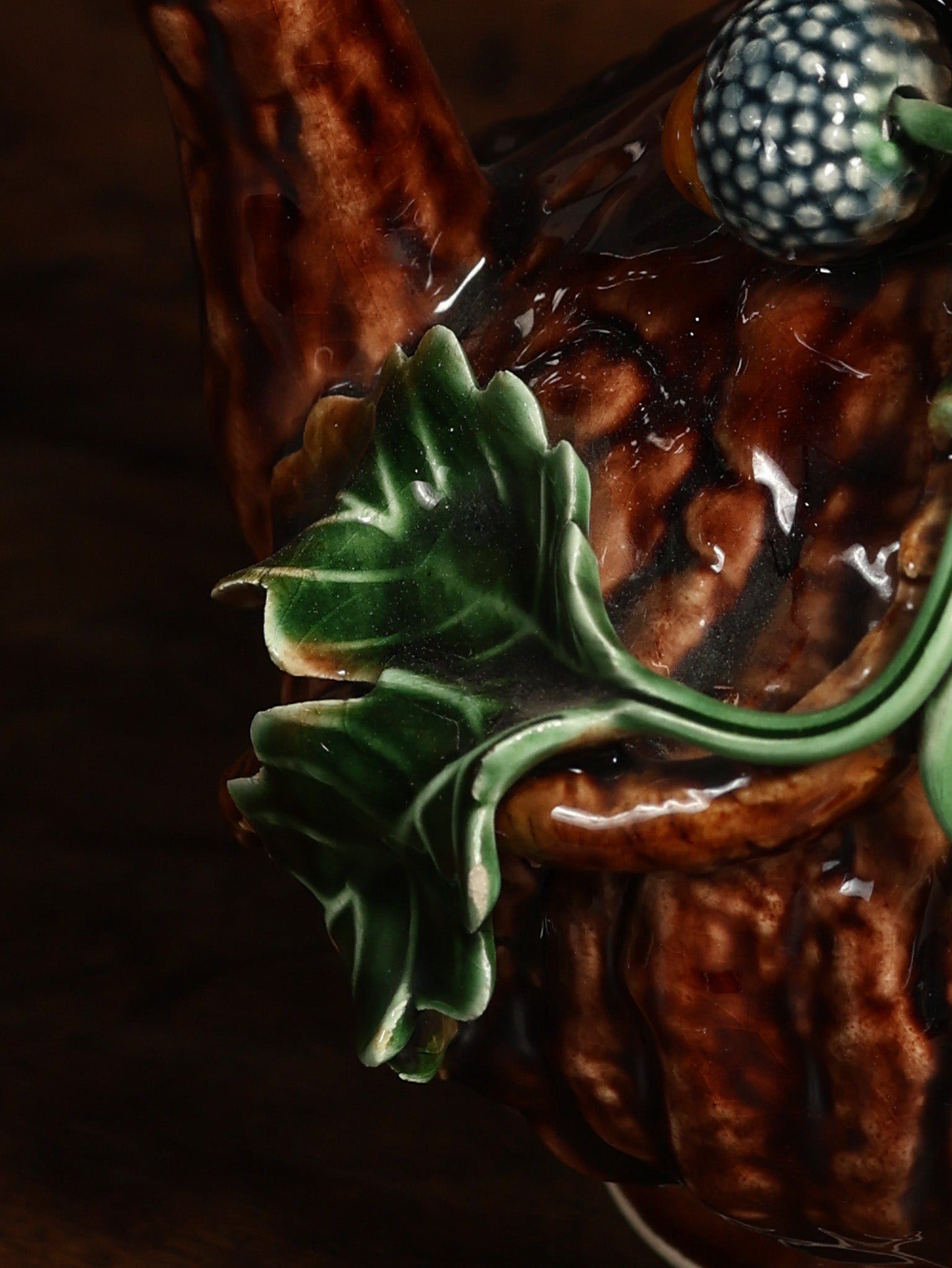 Majolica Glazed Ceramic Pitcher, c. 20th century