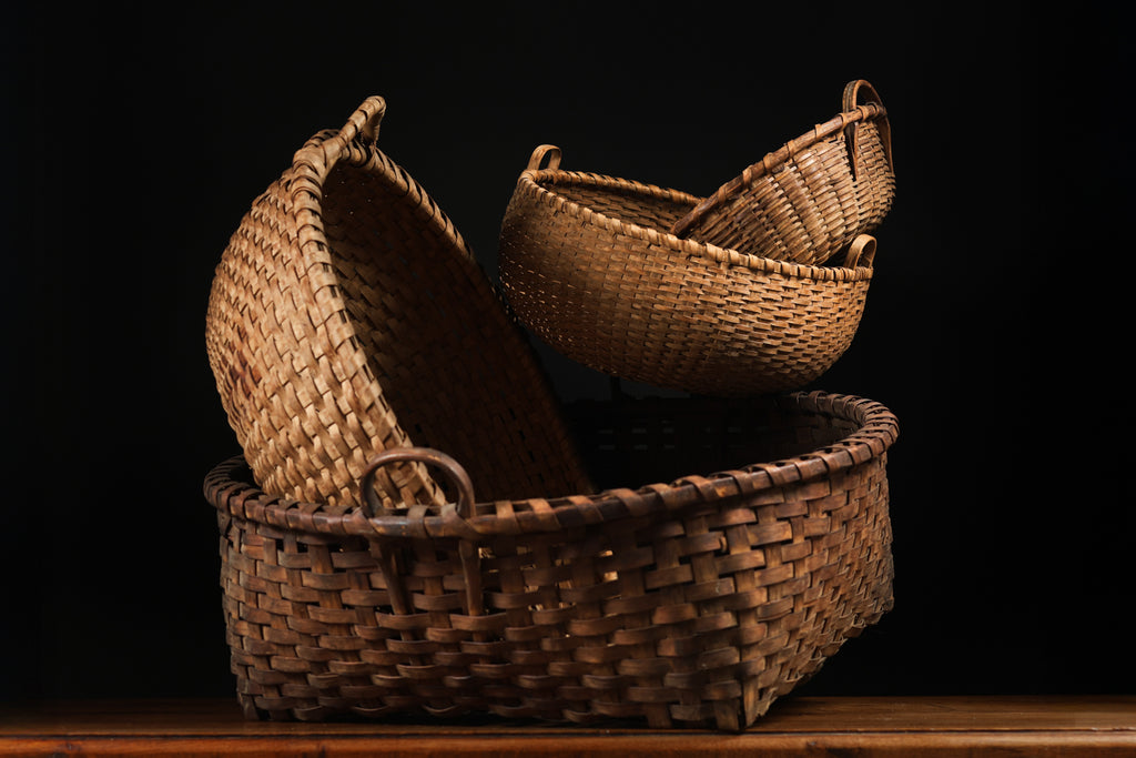 Ensemble of Four Woven Baskets, c. 20th Century